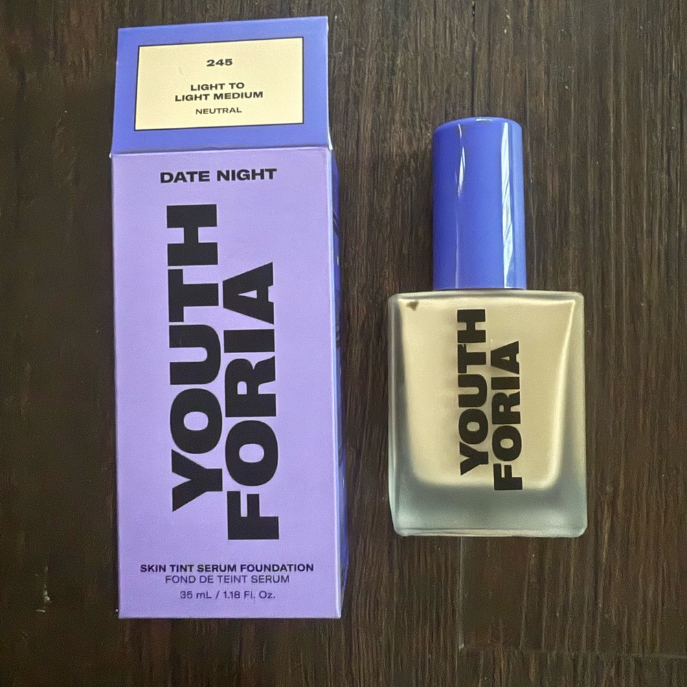 YouthForia Date night skin Tint Serum Foundation Light- Light Medium Neutral 245